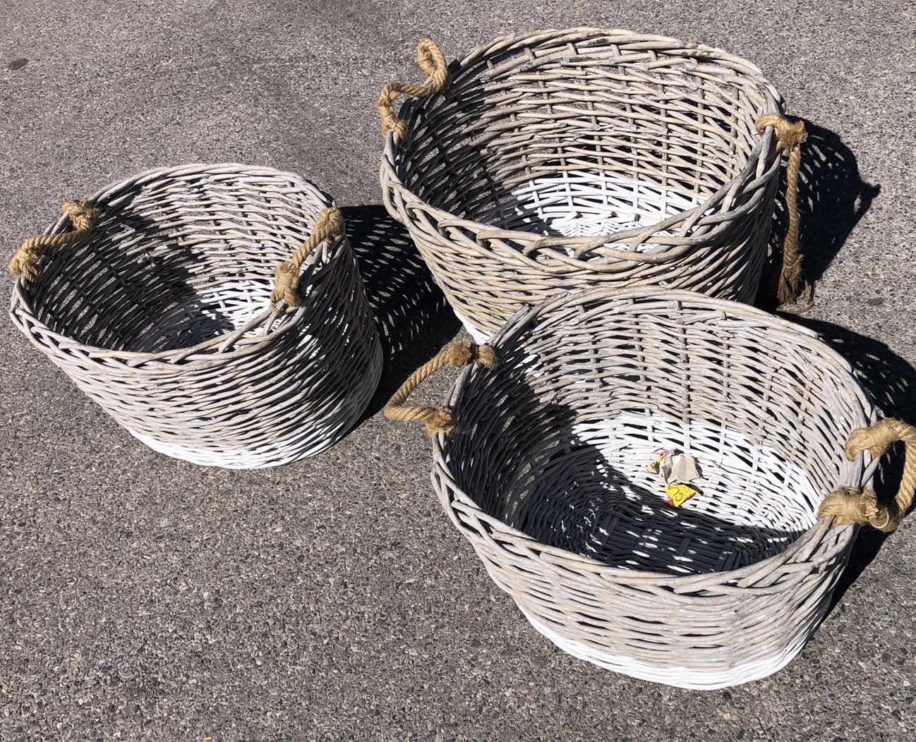 Photo 1 of 3 LARGE WICKER BASKETS LARGEST 24” X 15”