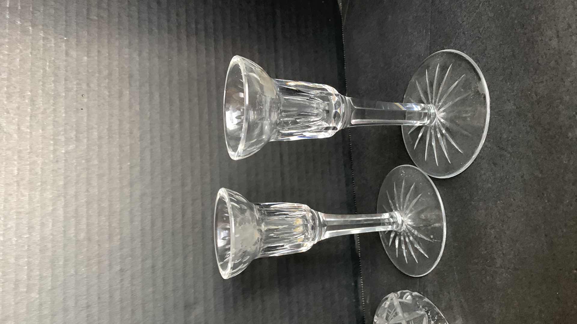 Photo 3 of 2-CRYSTAL CANDLESTICK HOLDERS TALLEST IS 8”