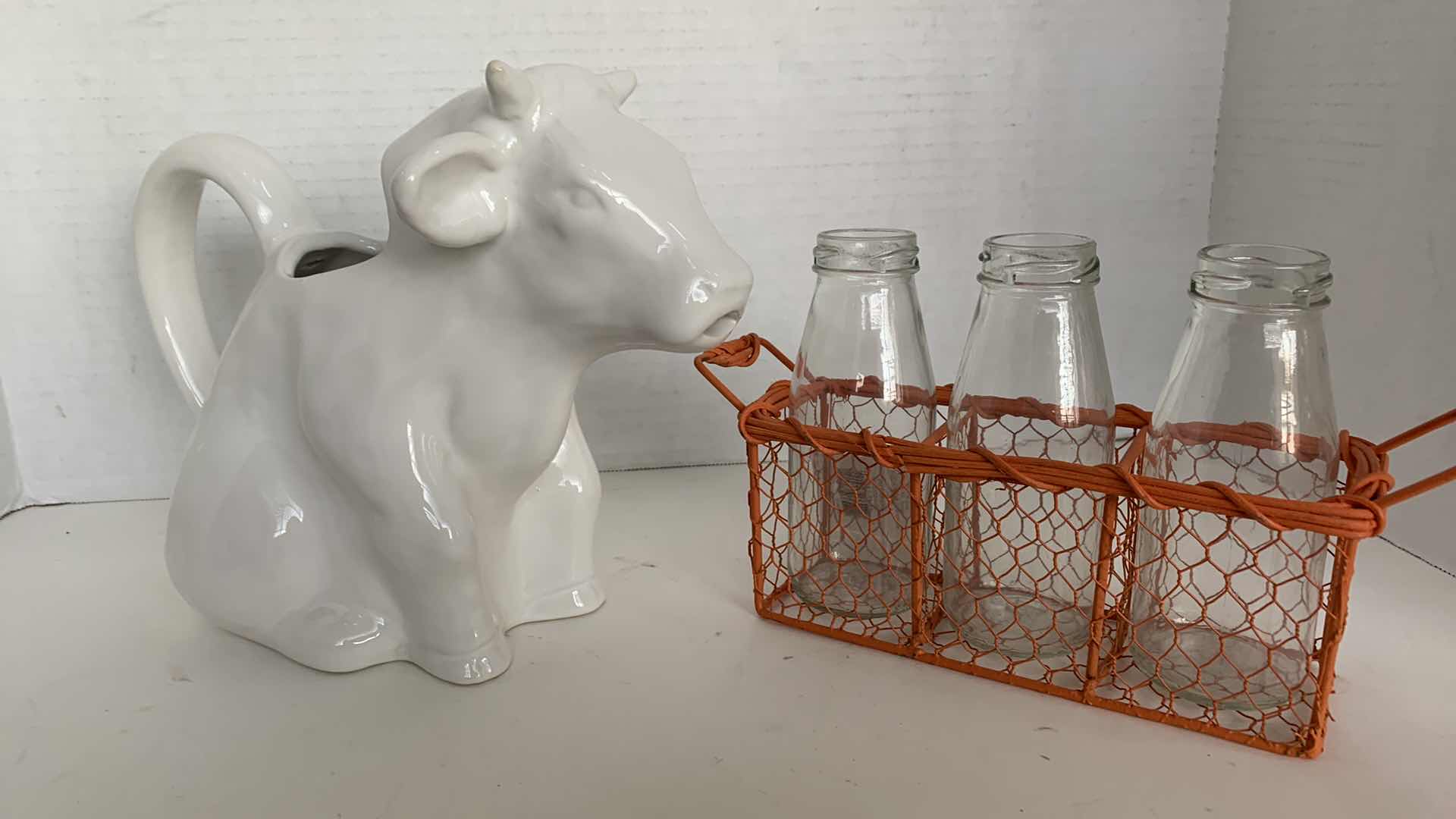 Photo 1 of MILK PITCHER AND SERVING BOTTLES