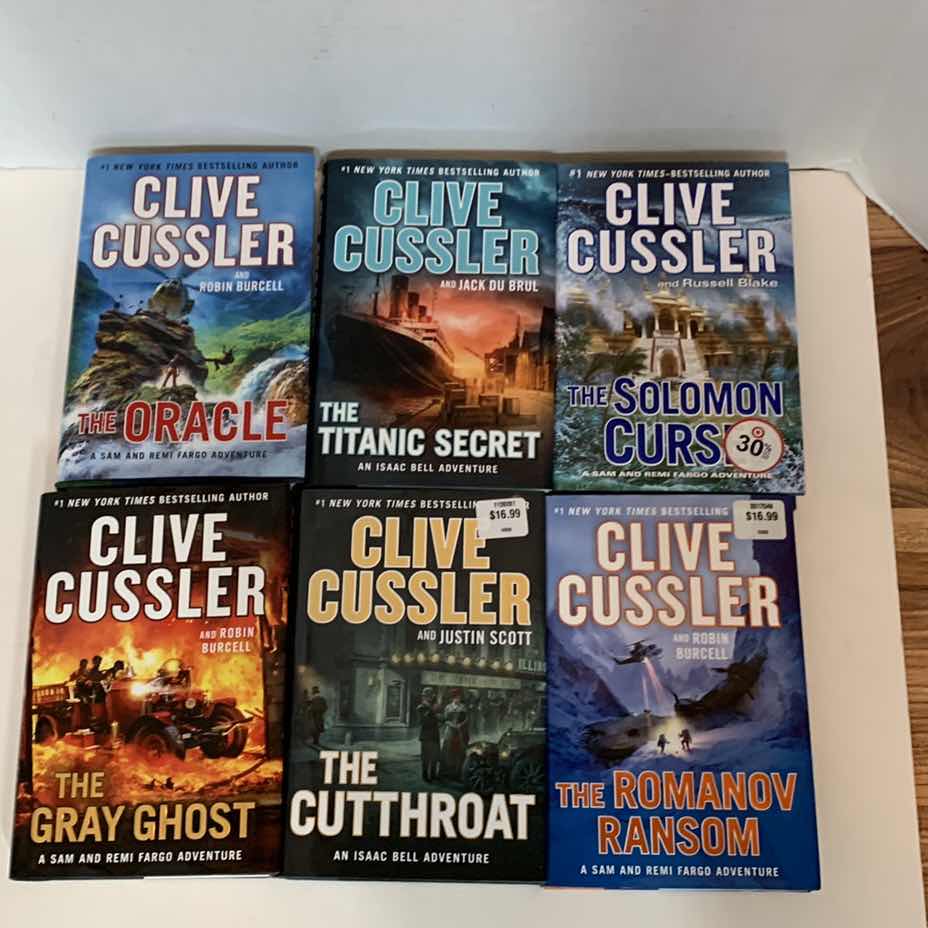 Photo 1 of 6-CLIVE CUSSLER HARD COVER BOOKS