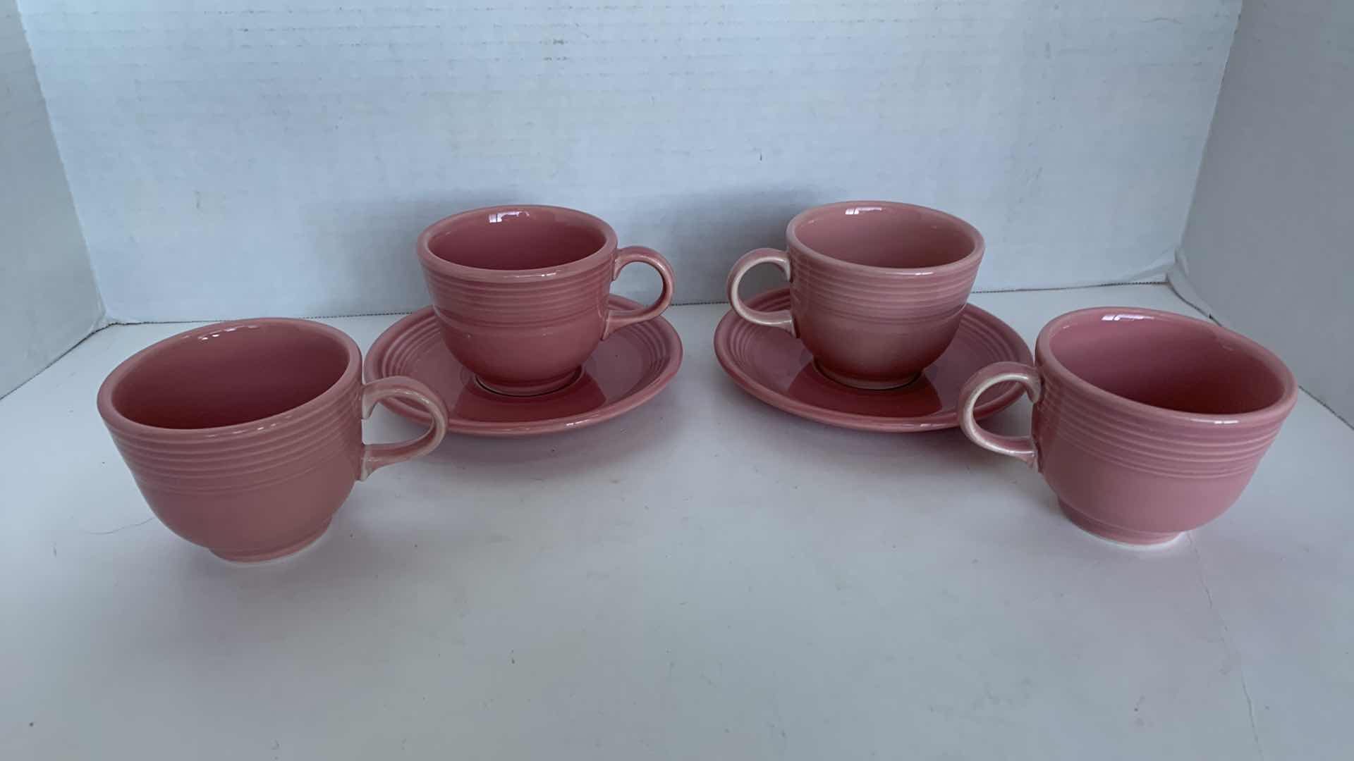 Photo 1 of VINTAGE FIESTA WARE ROSE CUPS AND SAUCERS