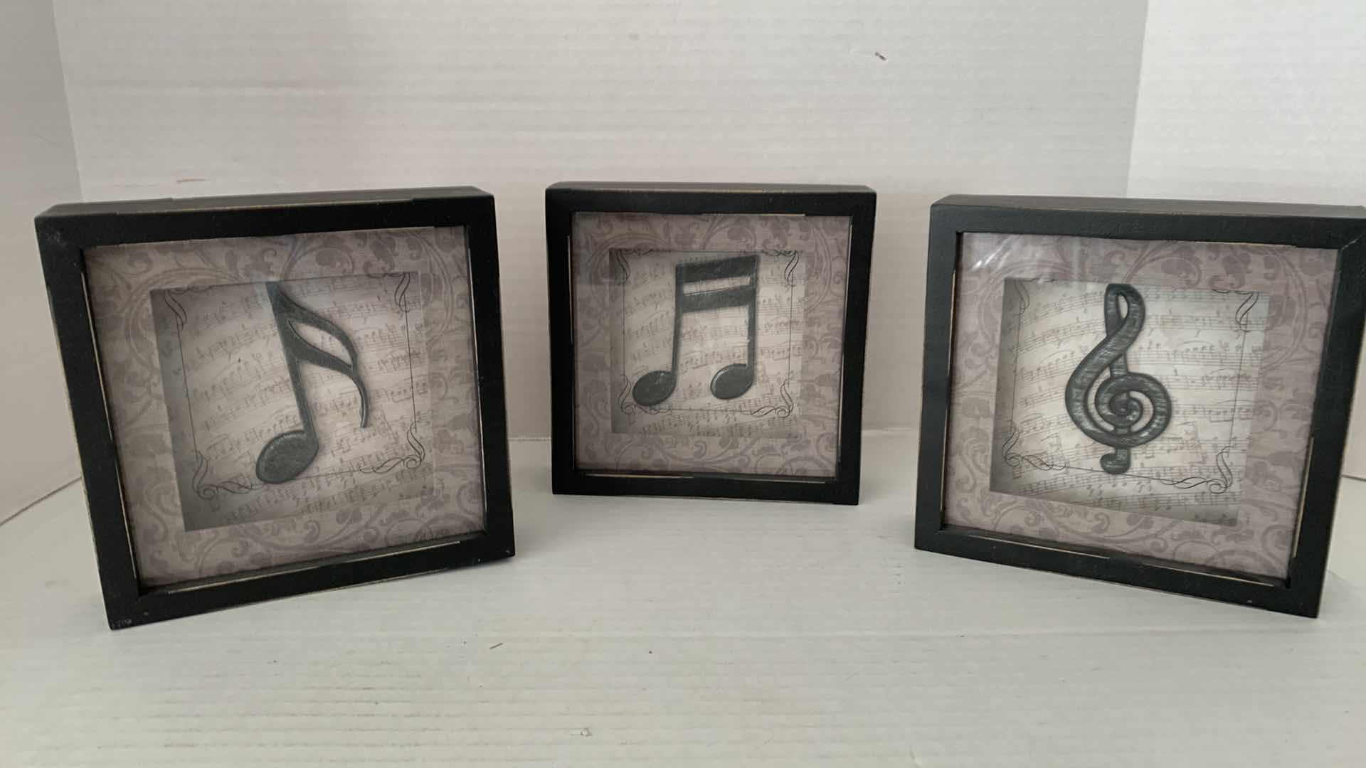 Photo 1 of 3-MUSIC NOTES SHADOW BOXES 6.5” X 7”