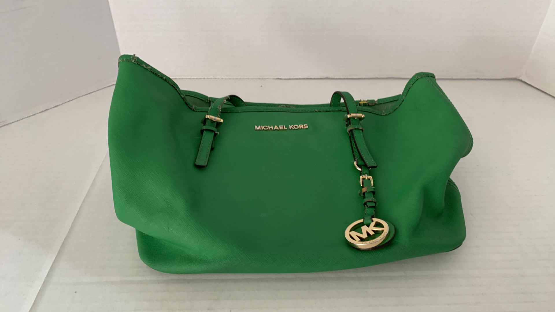 Photo 1 of MICHAEL KORS GREEN BEDFORD TOP PURSE