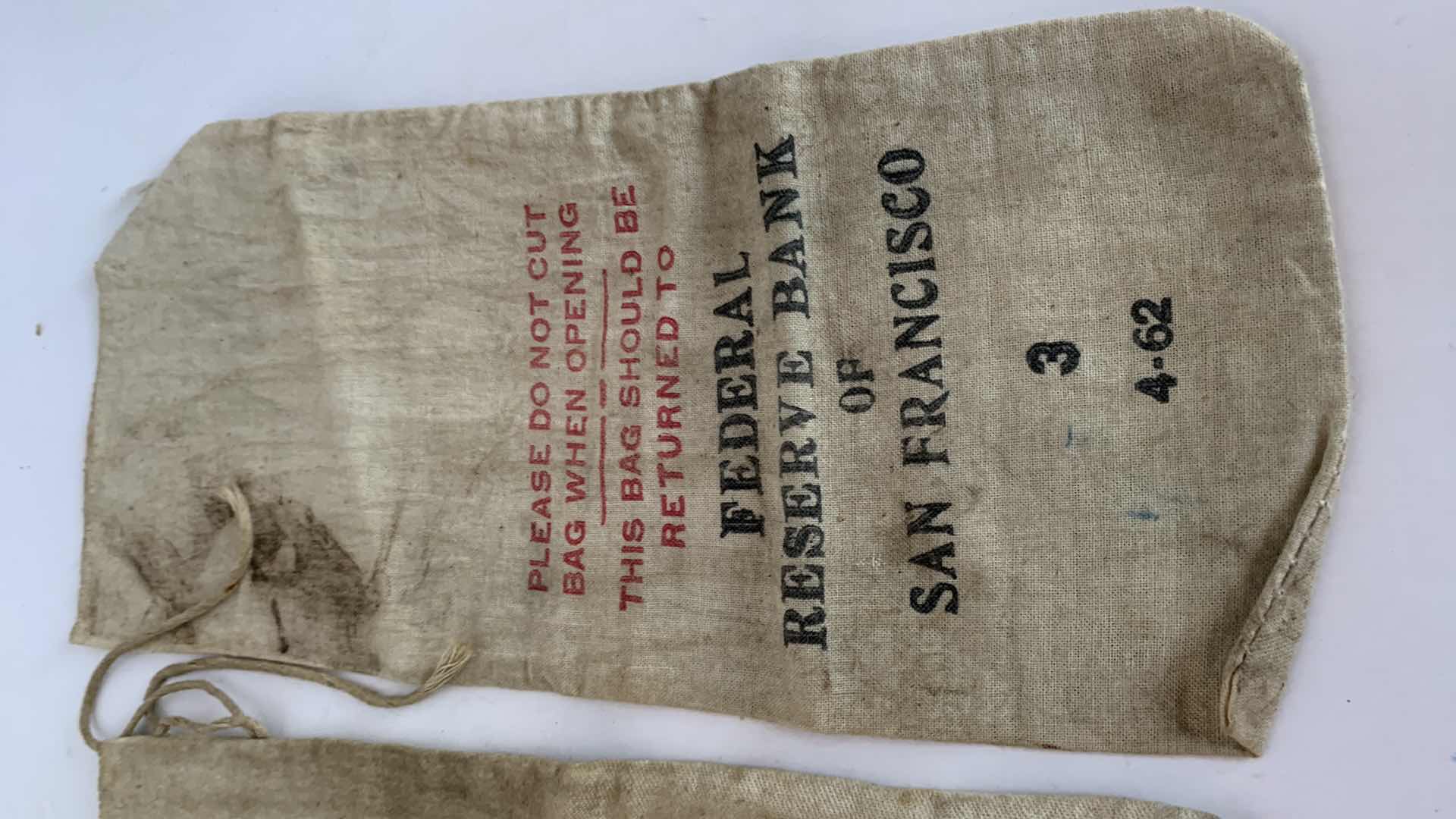 Photo 2 of 3-VINTAGE CANVAS BANK BAGS WELLS FARGO, BANK OF AMERICA