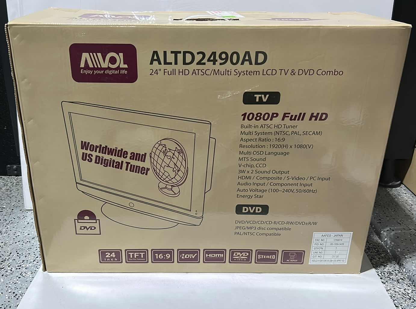 Photo 1 of ALTD 2490AD 24” FULL HD ATSC MULTI SYSTEM LCD DVD COMBO