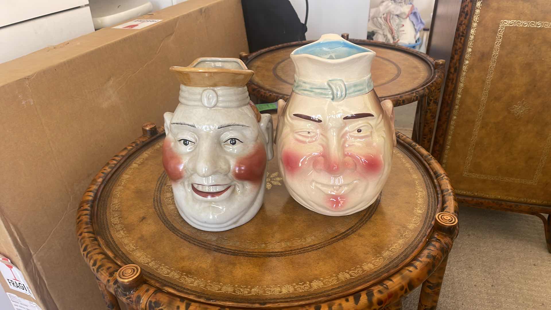 Photo 4 of JAPANESE POTTERY HEAD PITCHERS