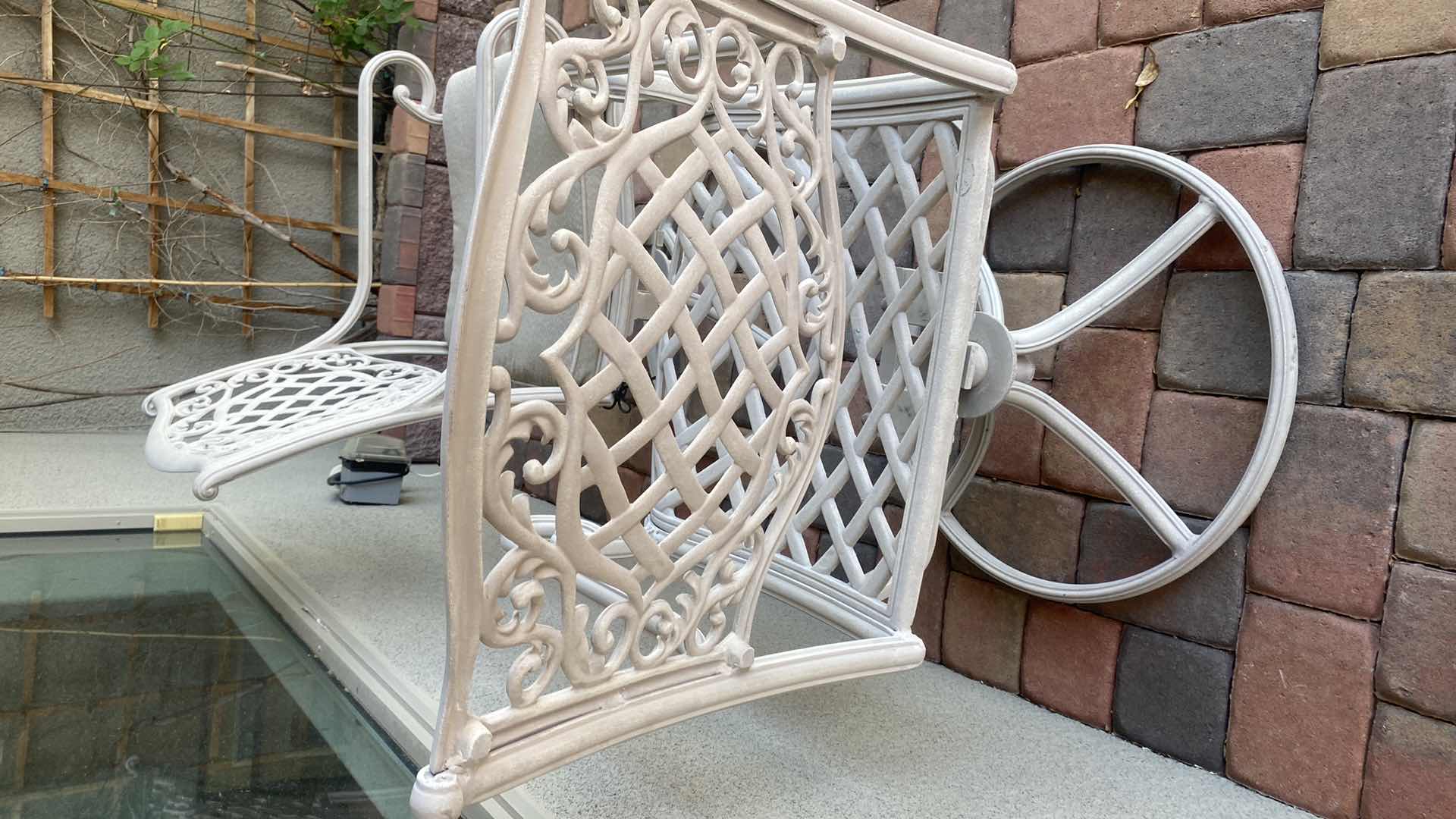 Photo 4 of 2- WROUGHT IROM SWIVEL PATIO ARM CHAIRS