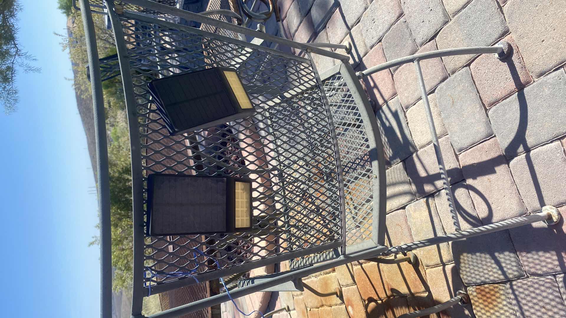 Photo 9 of 42" ROUND WROUGHT IRON PATIO TABLE W 4 ARM CHAIRS 