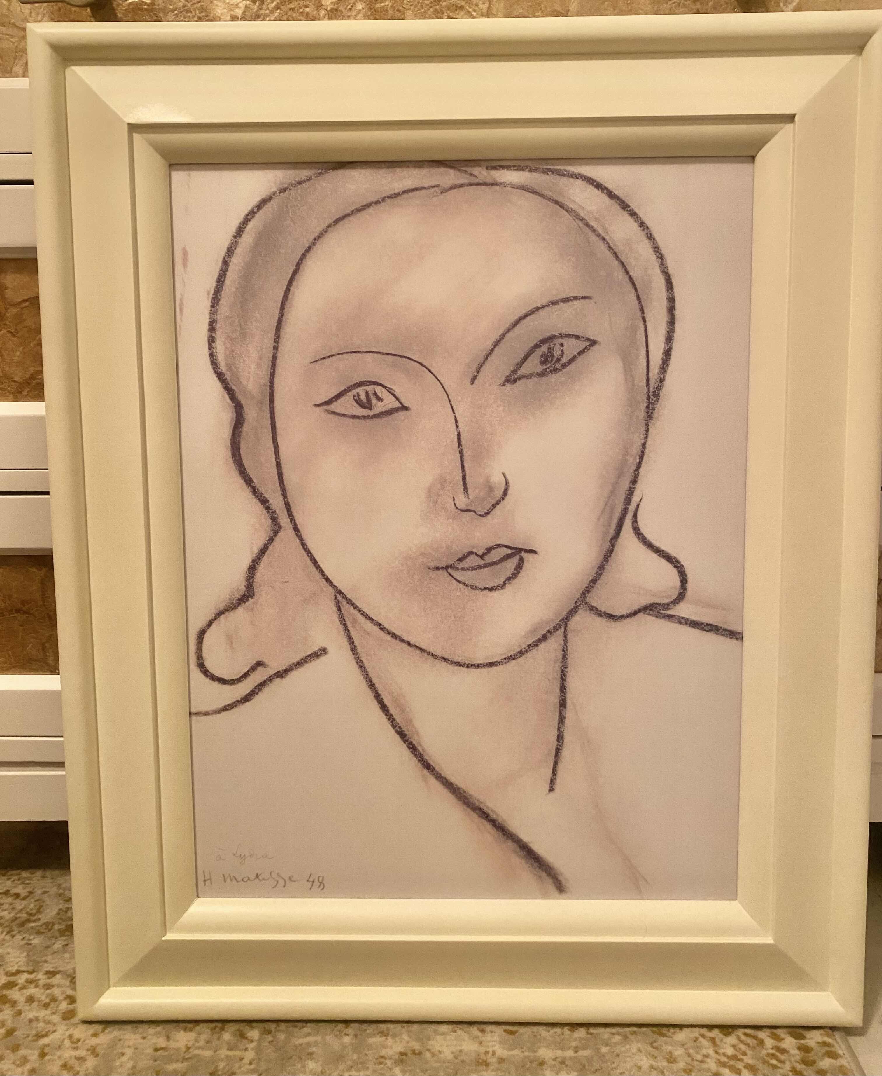 Photo 1 of WOOD FEAMED MASTER MATISSE PRINT SIGNED “LYDIA” ARTWORK FROM WYNN RESORTS 25 1/2” x 30”