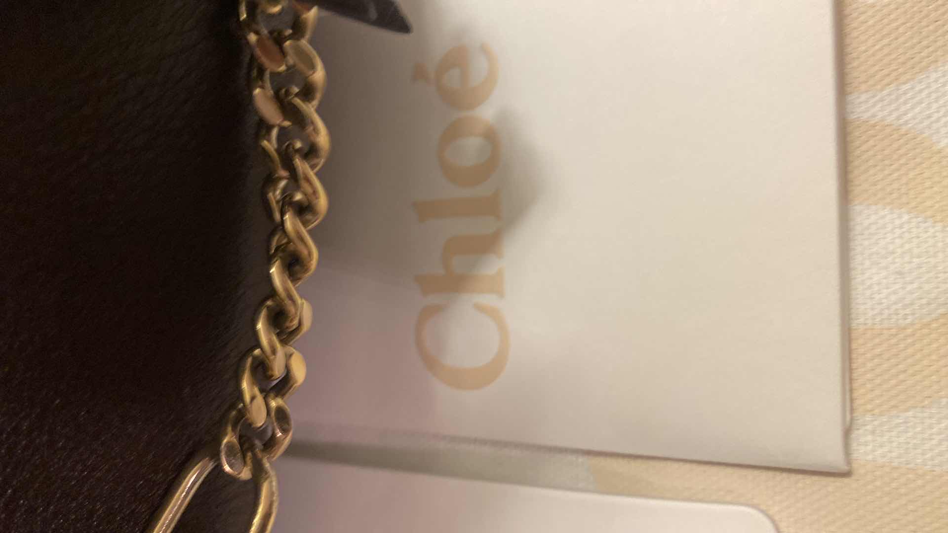 Photo 7 of AUTHENTIC GENTLY LOVED CHLOE MEDIUM FAYE DAY BAG  IN CARBON BROWN WITH TAG AND AUTHENTICATION PAPERWORK AND DUST BAG