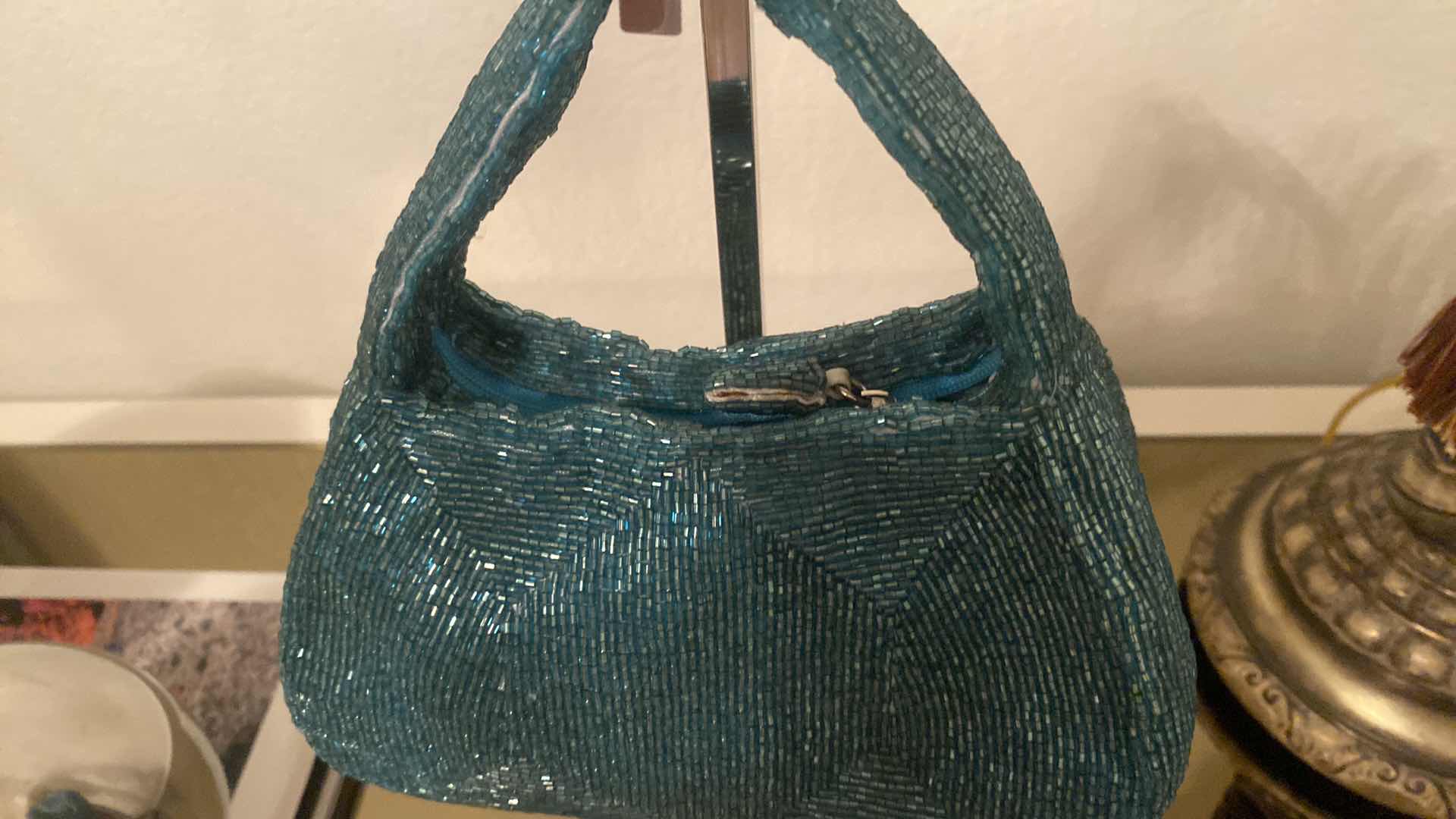 Photo 2 of SMALL TEAL SEQUIN BAG