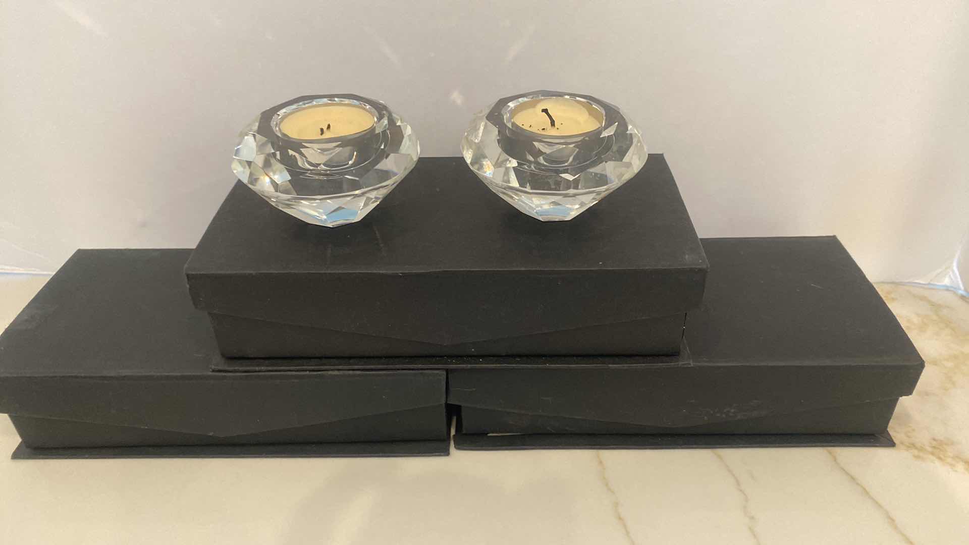 Photo 1 of 3 BOXES GLASS CUT VOTIVE HOLDERS (6 TOTAL) FROM Z GALLERIE