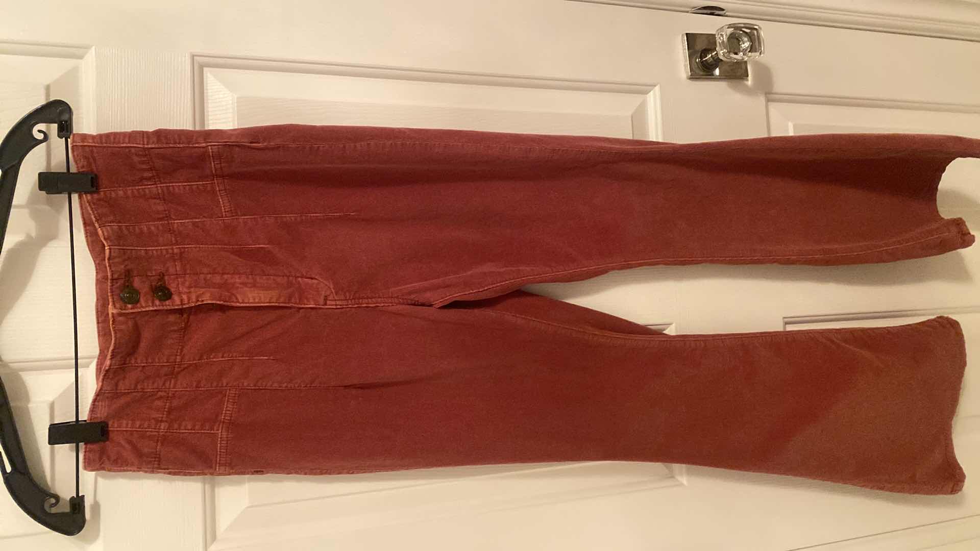 Photo 1 of FREE PEOPLE LADIES SIZE 29 CORDUROY FLARE HIGH WAISTED JEANS - RUST COLOR
