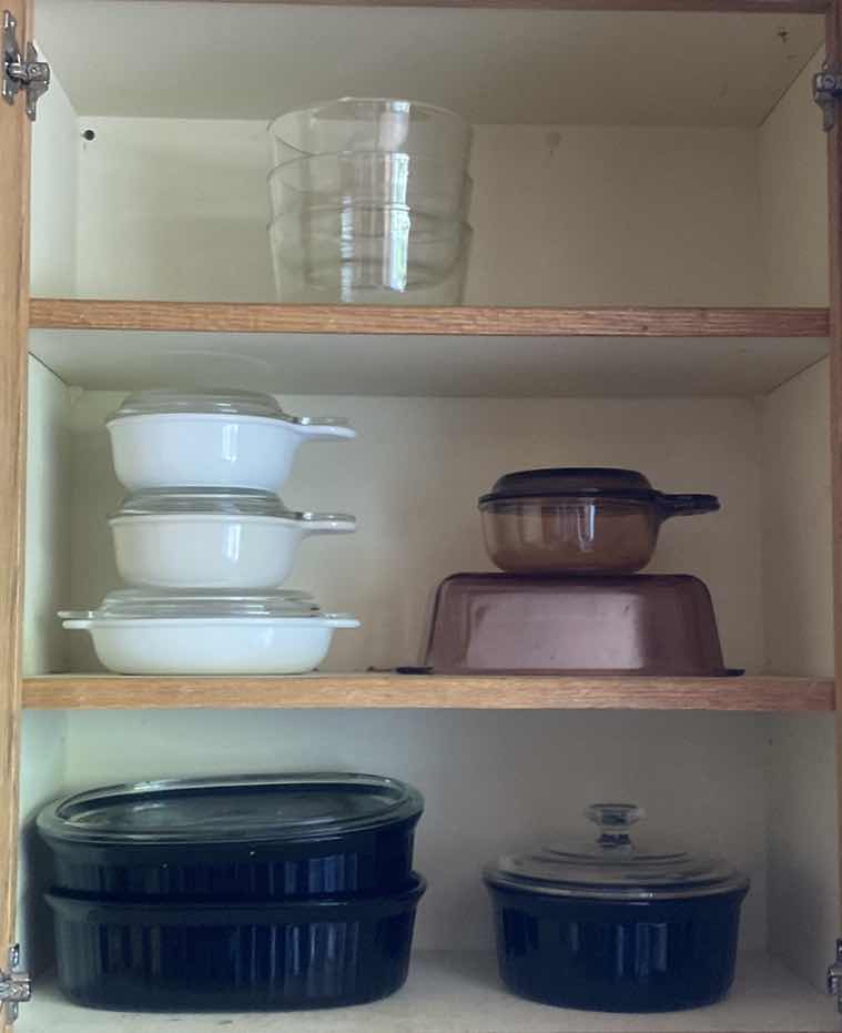 Photo 1 of CONTENTS KITCHEN CABINET - CORNING-WARE & MORE