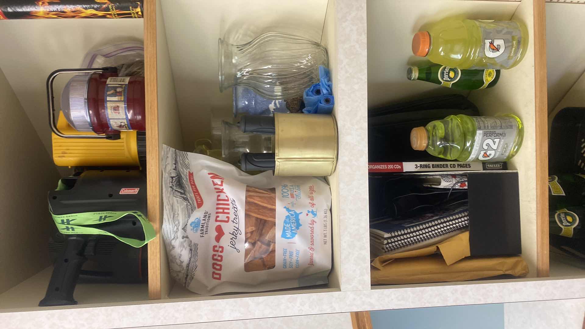 Photo 1 of CONTENTS OF 2 LAUNDRY ROOM CABINETS - VASES AND ASSORTED ITEMS