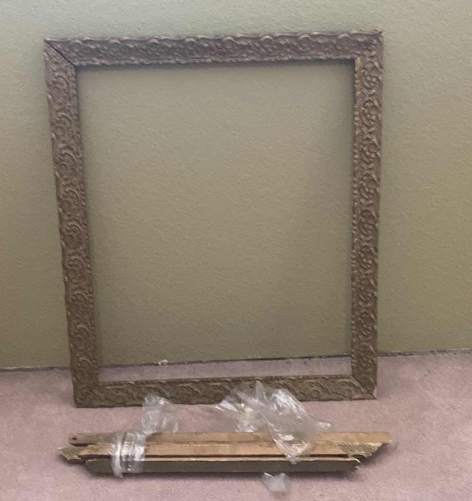 Photo 1 of 2 WOOD PICTURE FRAMES (1 is in pieces) 22” x 26”