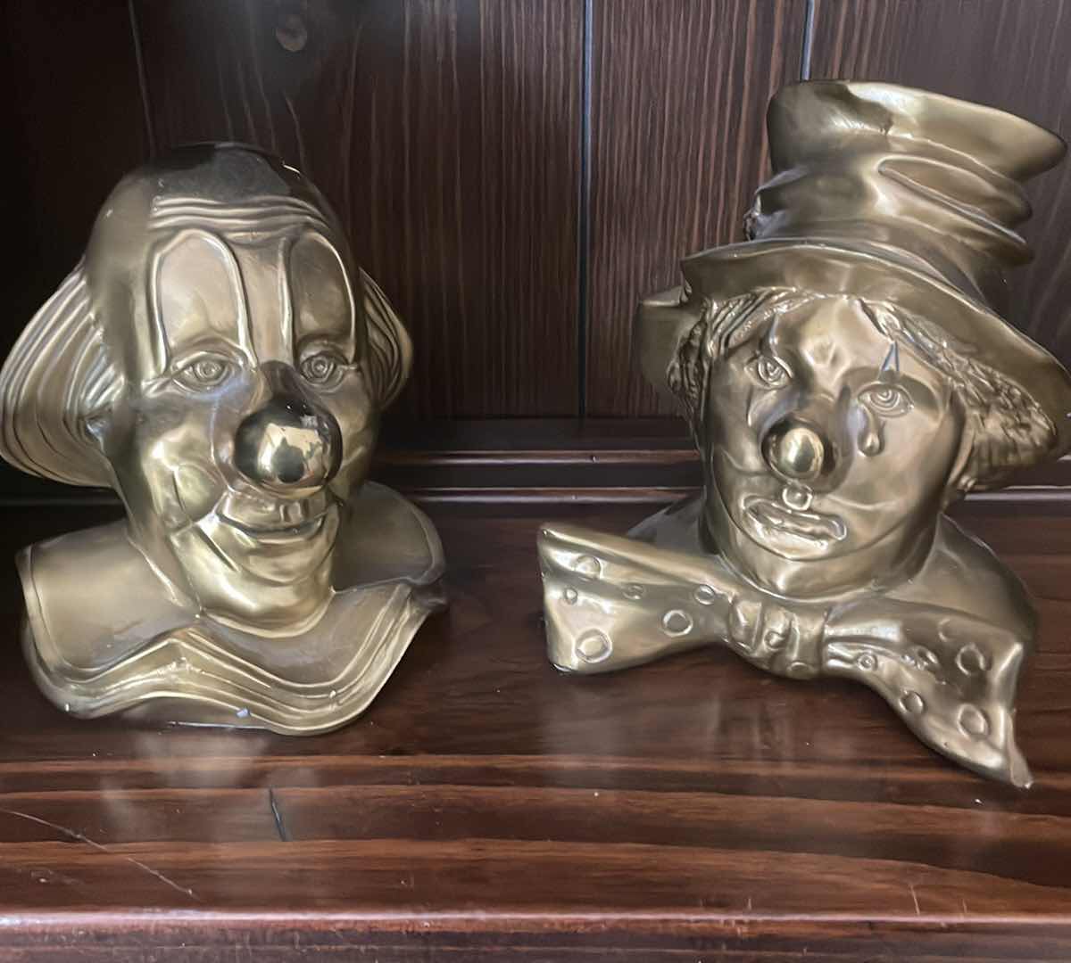 Photo 1 of BRONZE CLOWN BOOKENDS 7”