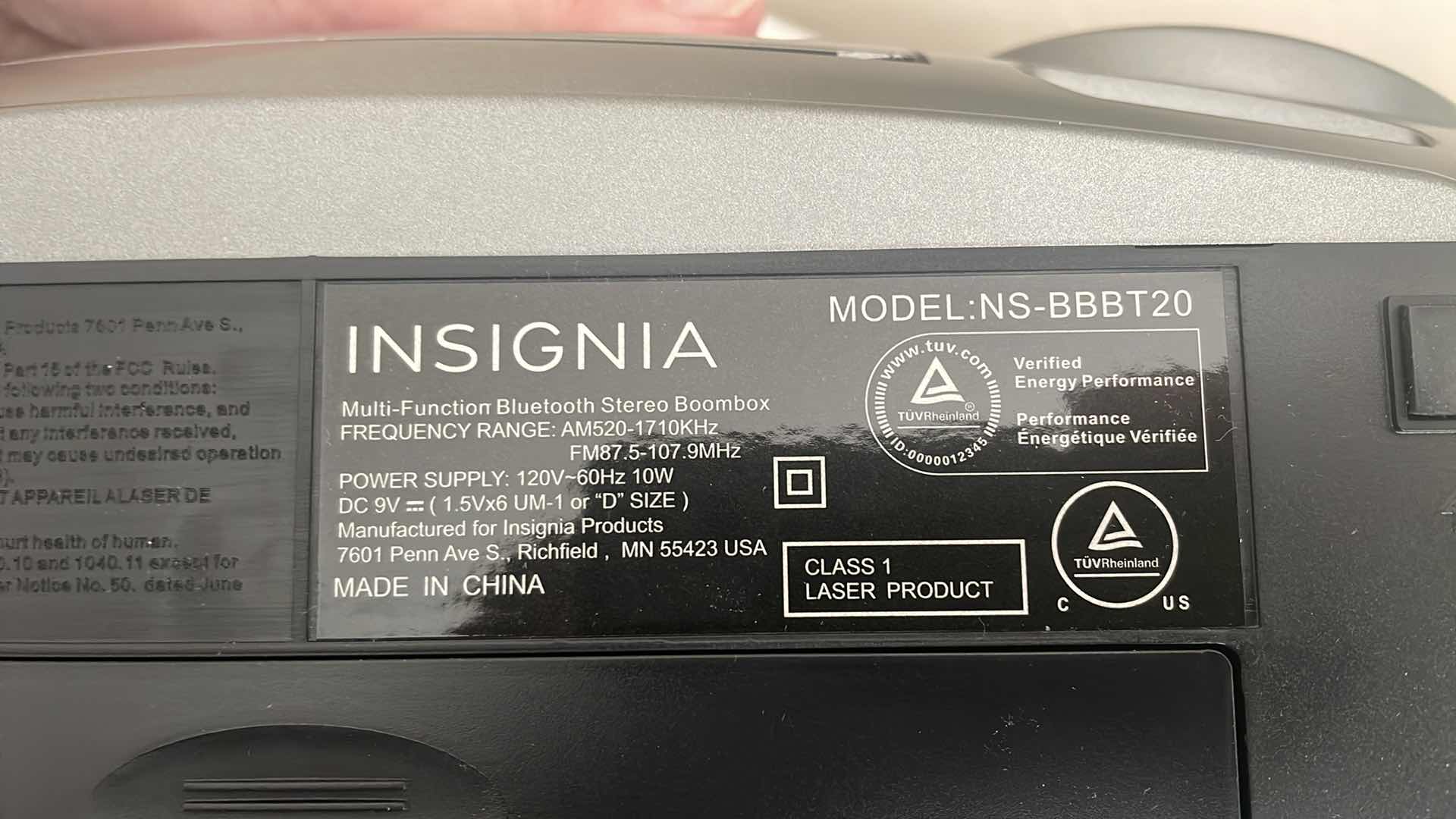 Photo 4 of INSIGNIA BOOMBOX WITH CDS