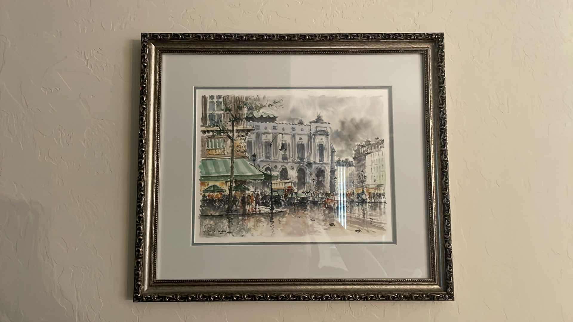 Photo 1 of FRAMED SIGNED  PARIS ARTWORK SCENE 17" X 19"