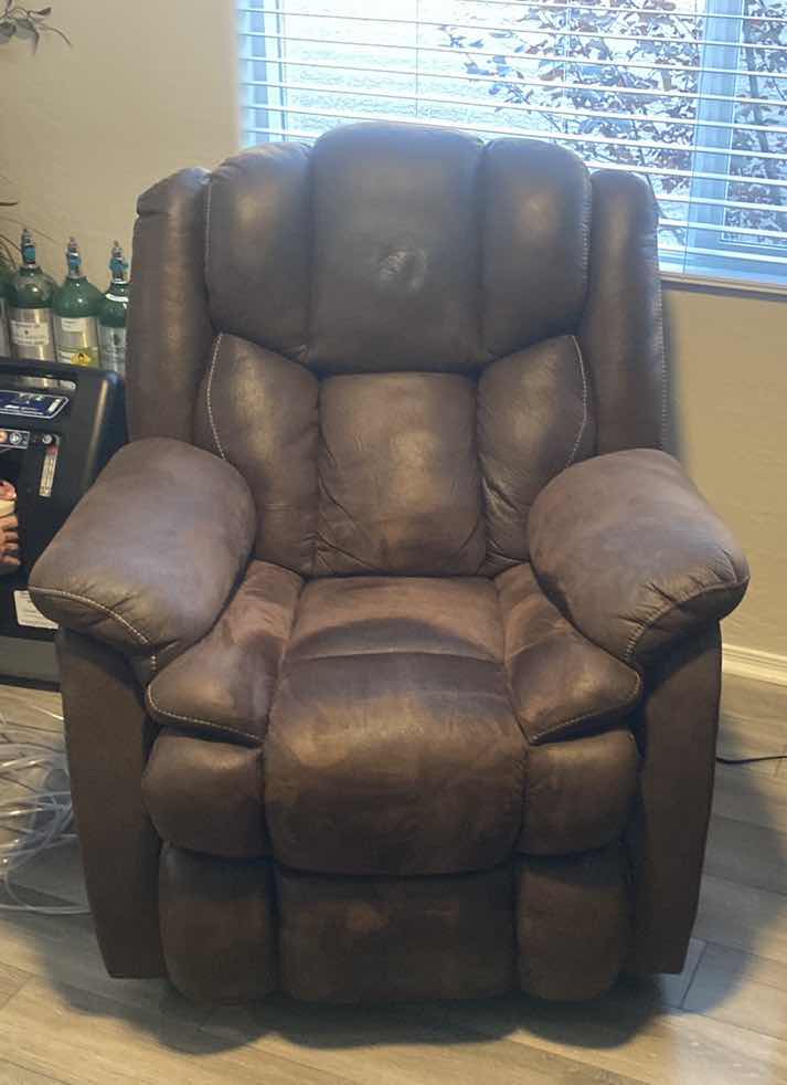 Photo 1 of BROWN FABRIC MANUAL RECLINER CHAIR