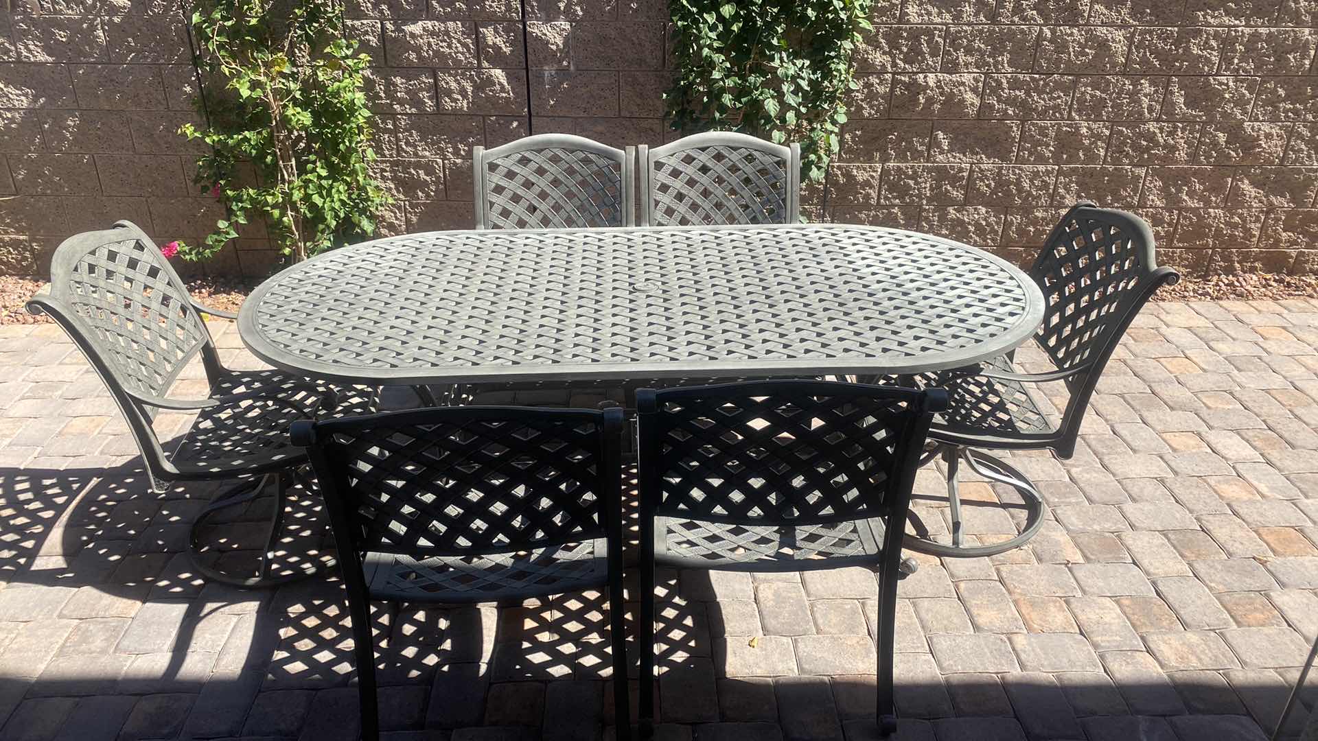 Photo 2 of GATHERCRAFT PREMIUM ALUMINUM HALSTON PATIO TABLE 86” x 42” ( Chairs sold separately)