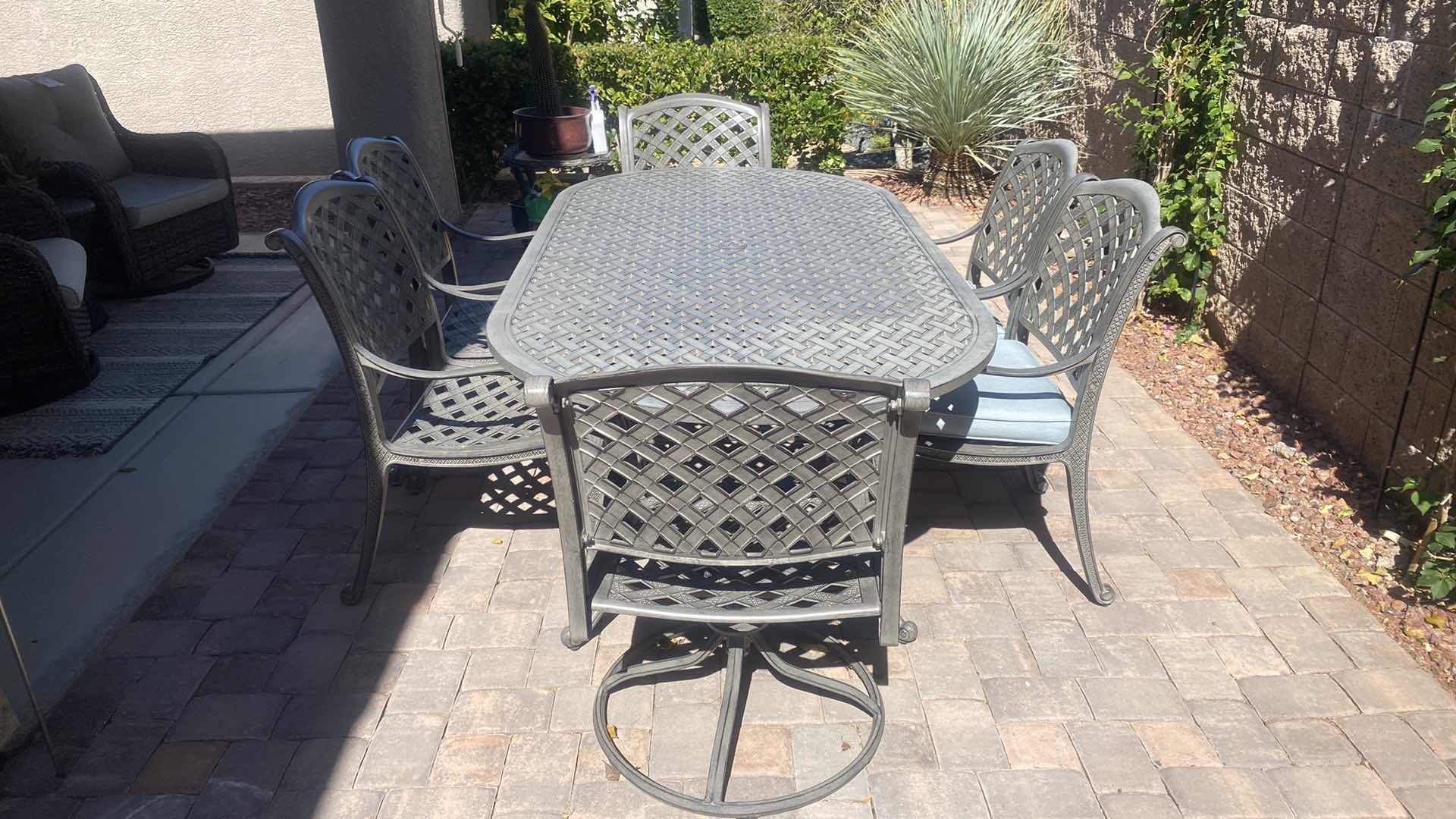 Photo 3 of GATHERCRAFT PREMIUM ALUMINUM HALSTON PATIO TABLE 86” x 42” ( Chairs sold separately)