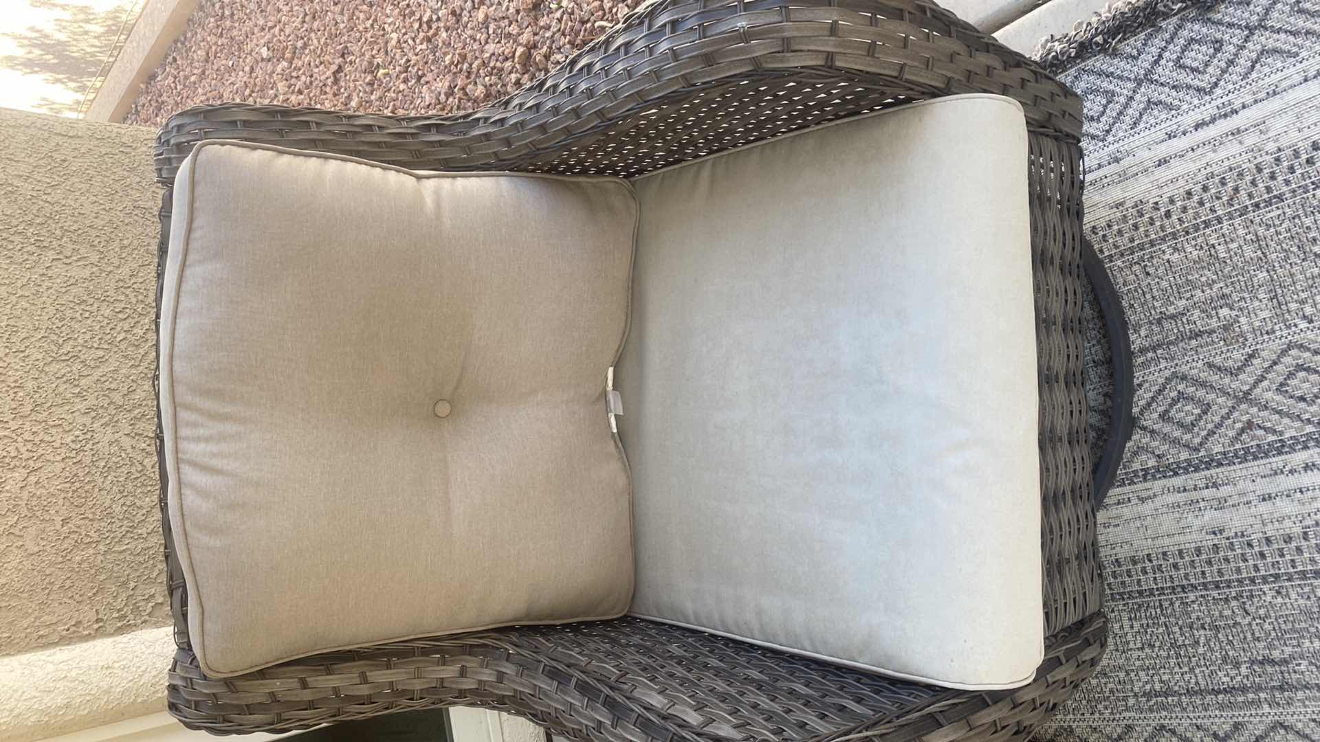 Photo 2 of RATTAN SWIVEL PATIO CHAIR WITH CUSHION (2 Available sold separately) chair cover included