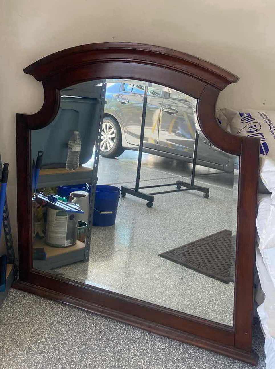 Photo 1 of WOOD FRAMED BEVELED MIRROR FOR DRESSER WITH WOOD TO ATTACH 40” x 44 1/2”