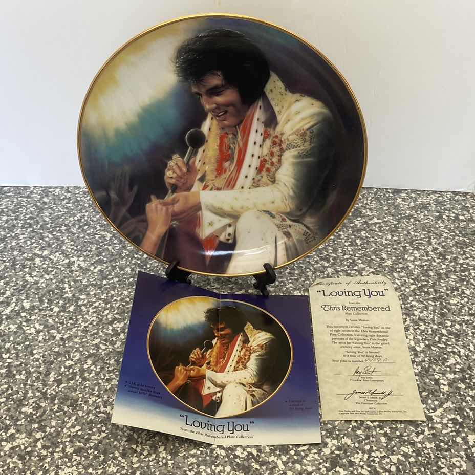 Photo 1 of “LOVING YOU” FROM ELVIS REMEMBERED PLATE COLLECTION WITH COA 10 1/4”