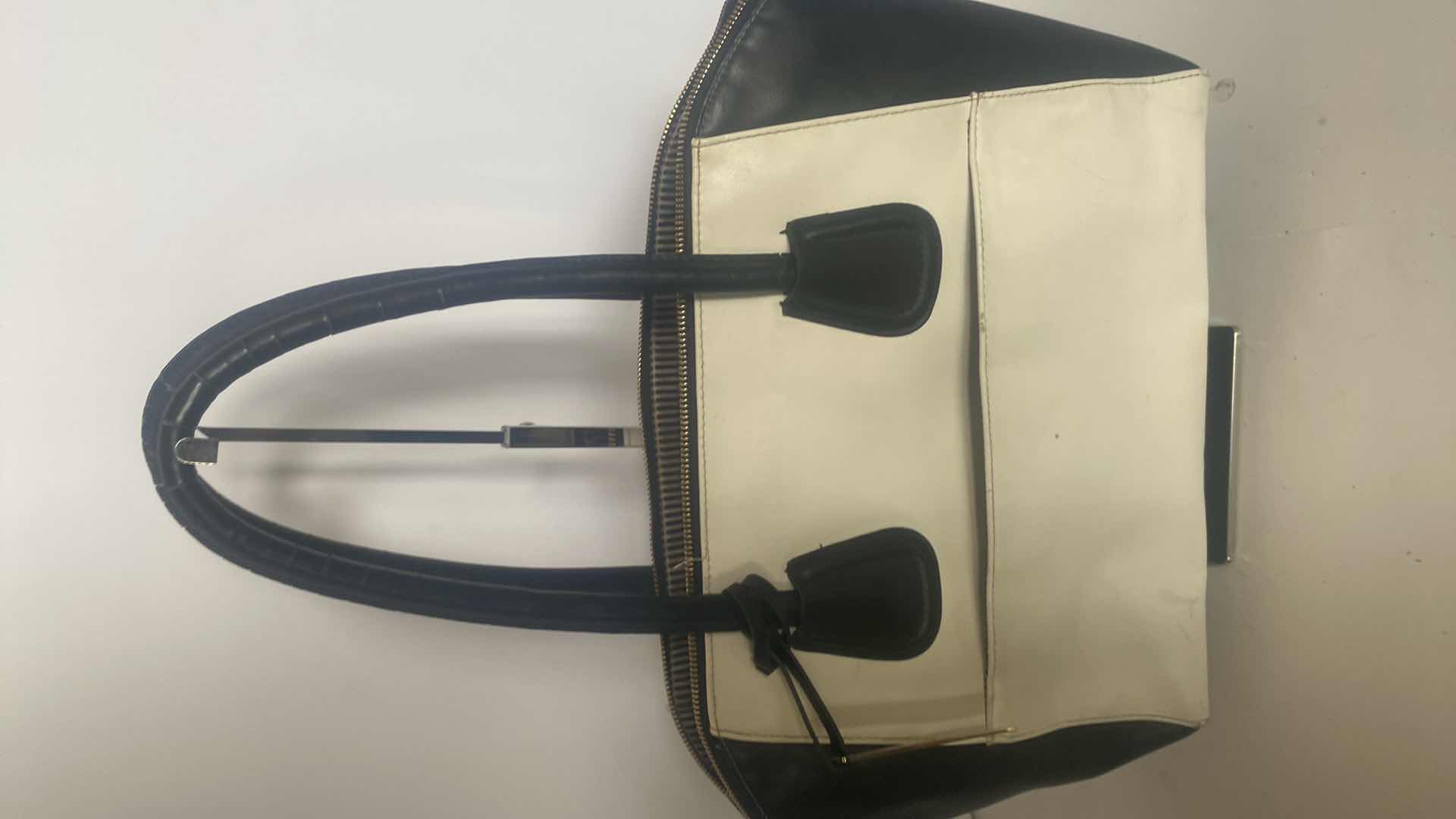 Photo 4 of CHRISTIAN SIRIANO CREAM & BLACK LEATHER TOTE HANDBAG