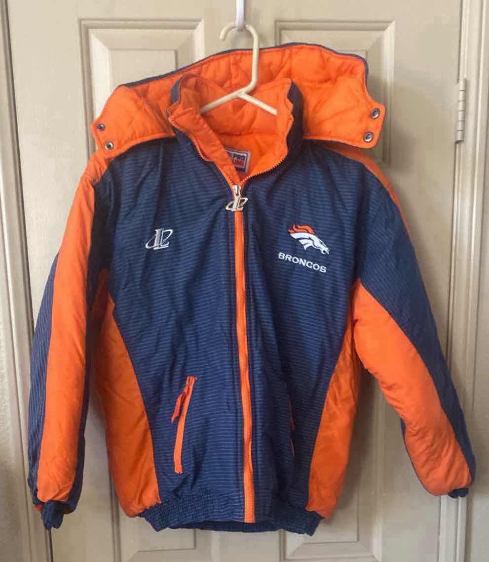 Photo 1 of KIDS SIZE 14/16 NFL PRO LINE DENVER BRONCOS JACKET WITH HOOD