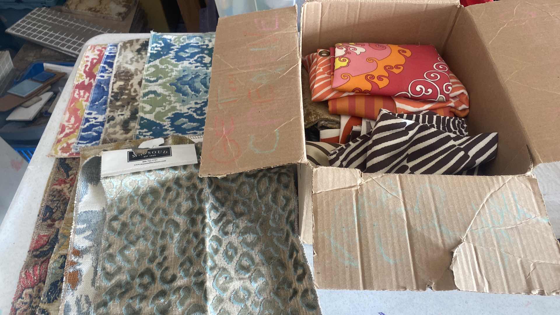 Photo 1 of BOX OF FABRIC REMNANTS & SAMPLES