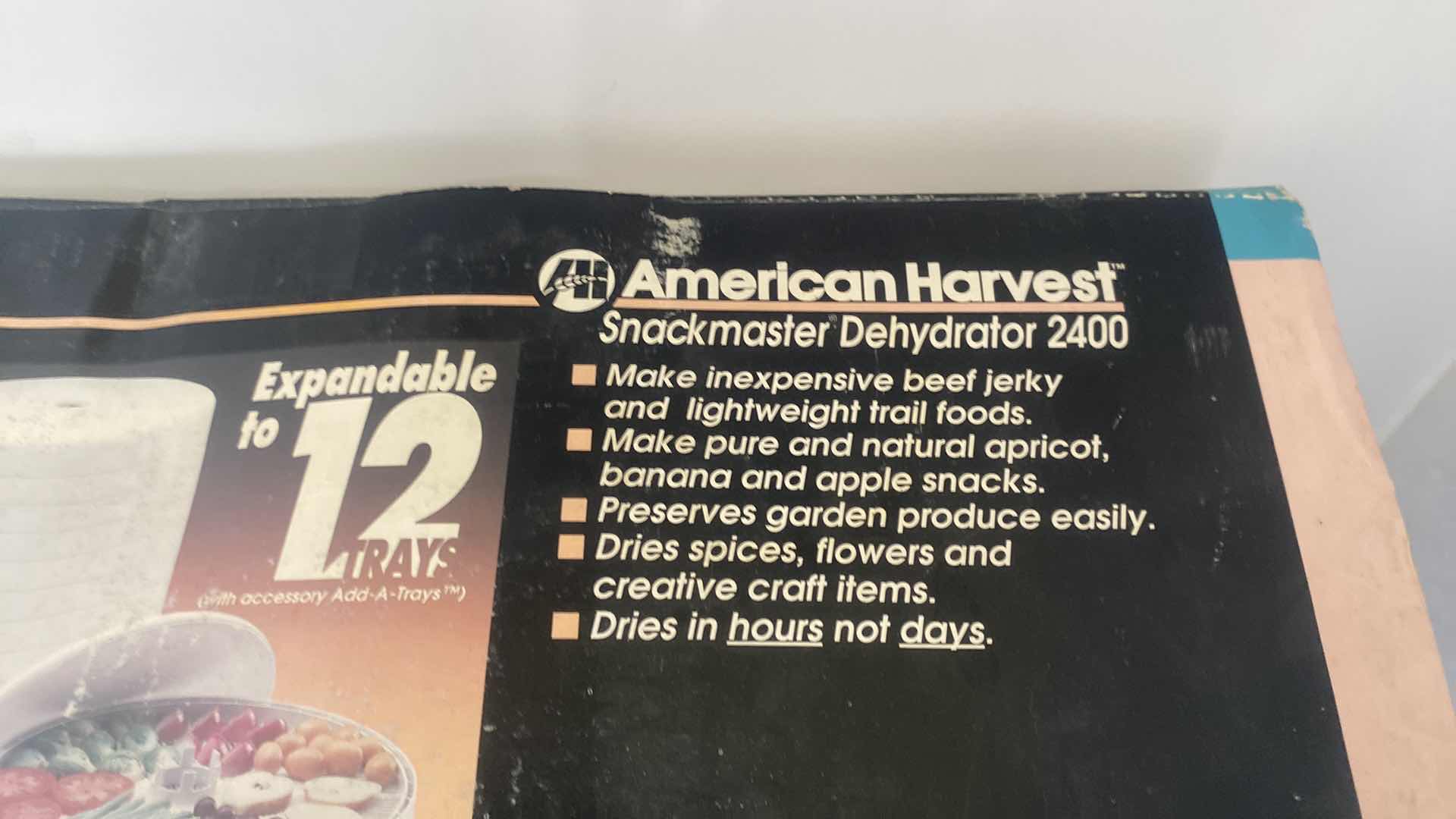 Photo 2 of AMERICAN HARVEST SNACKMASTER DEHYDRATOR 2400