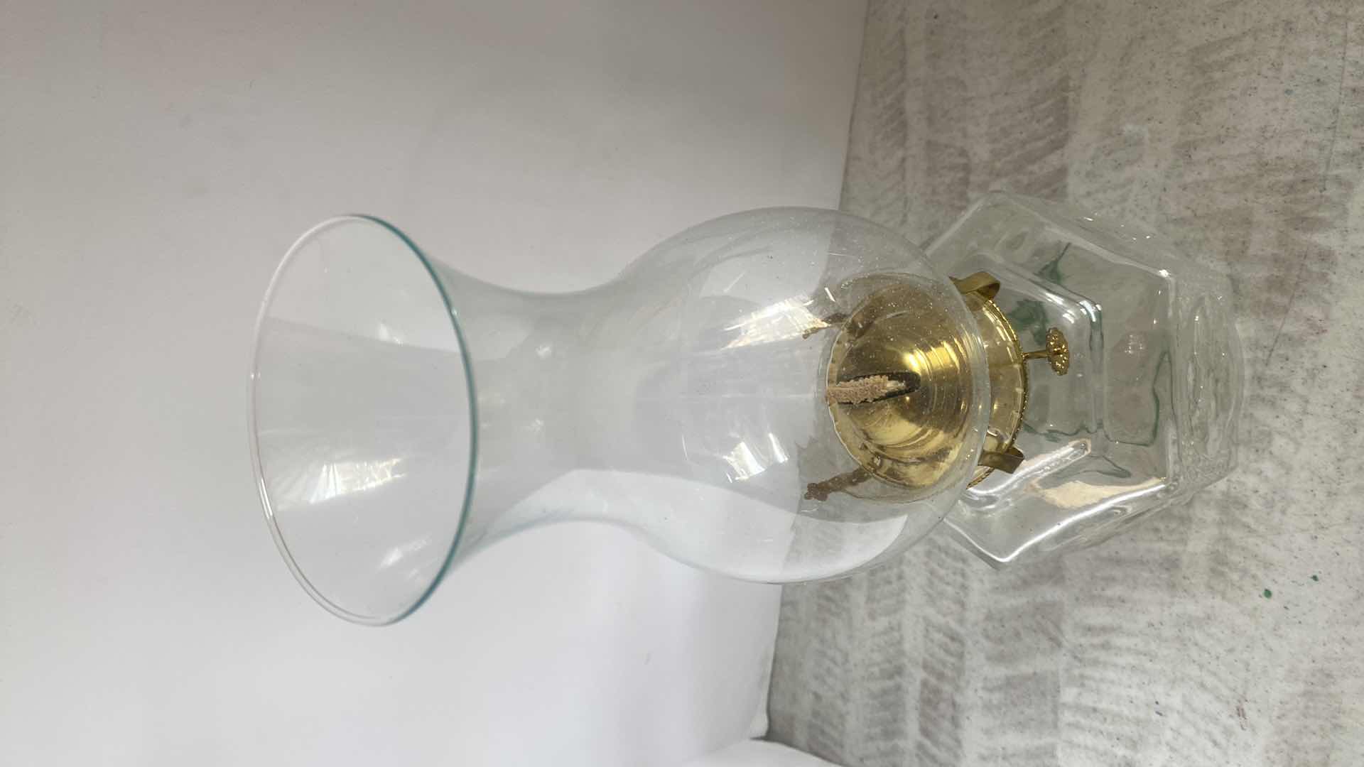 Photo 2 of GLASS & BRASS OIL LAMP H15”