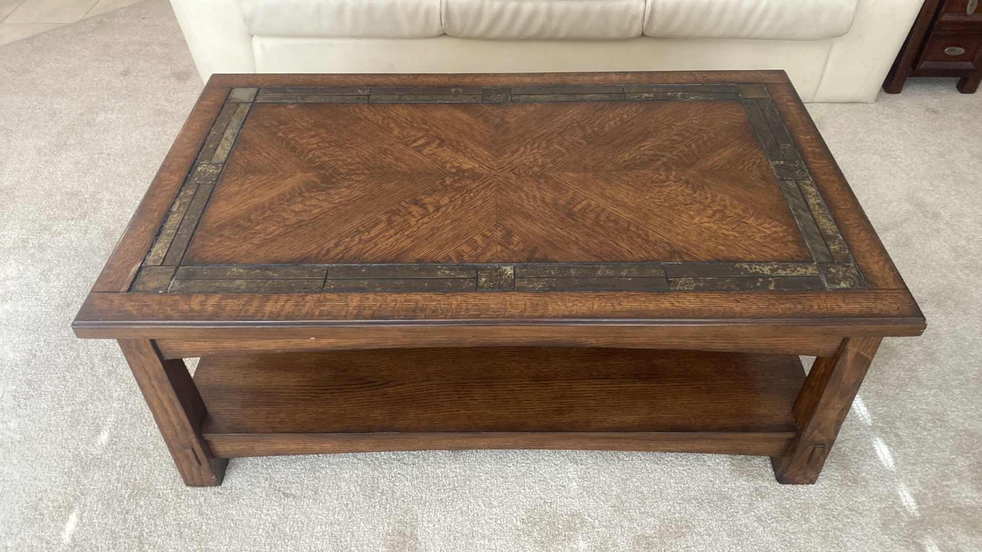 Photo 1 of DARK OAK COFFEE TABLE 48“ x 28 “ H  19”