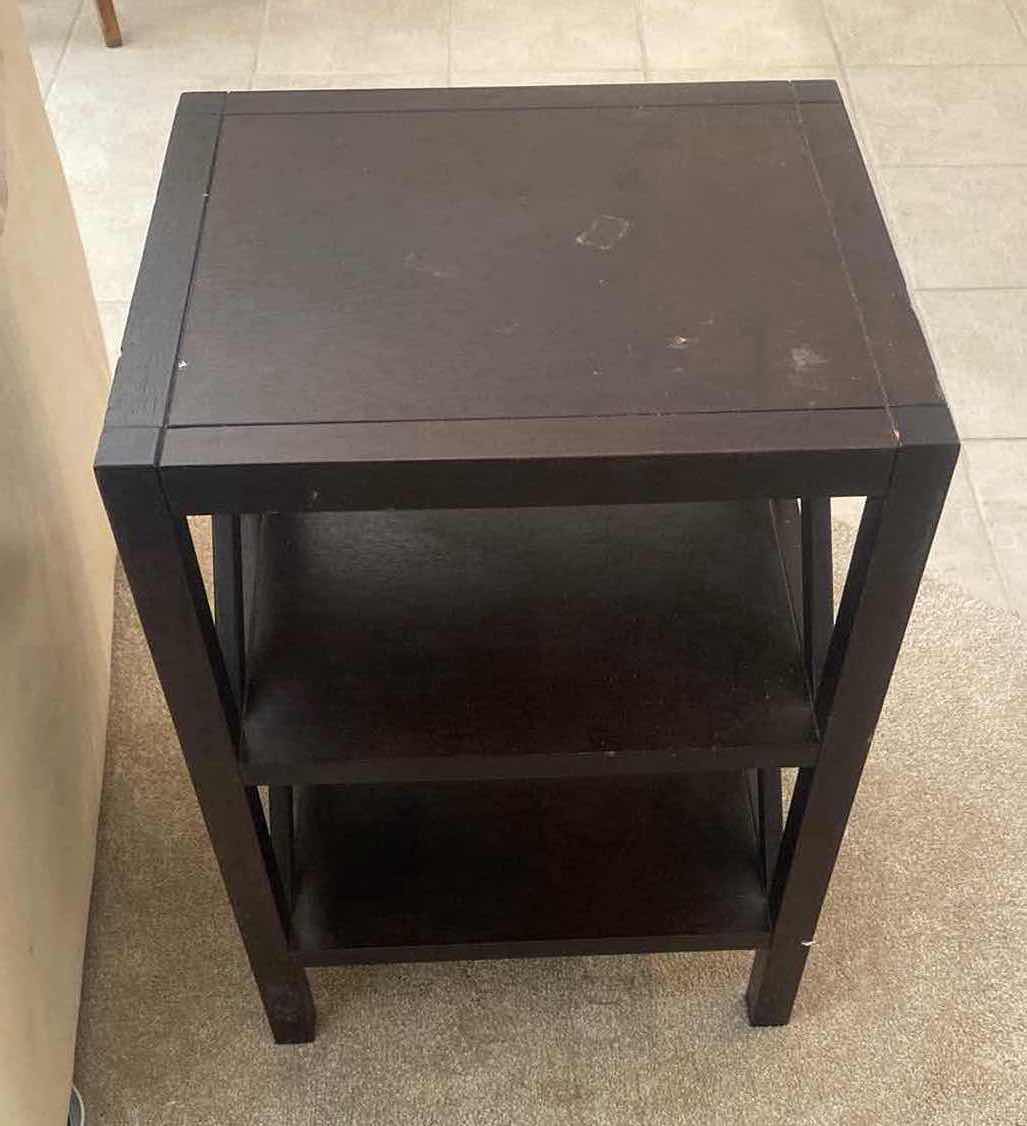 Photo 1 of DARK WOOD END TABLE 17” x 15”  H 23 1/2”