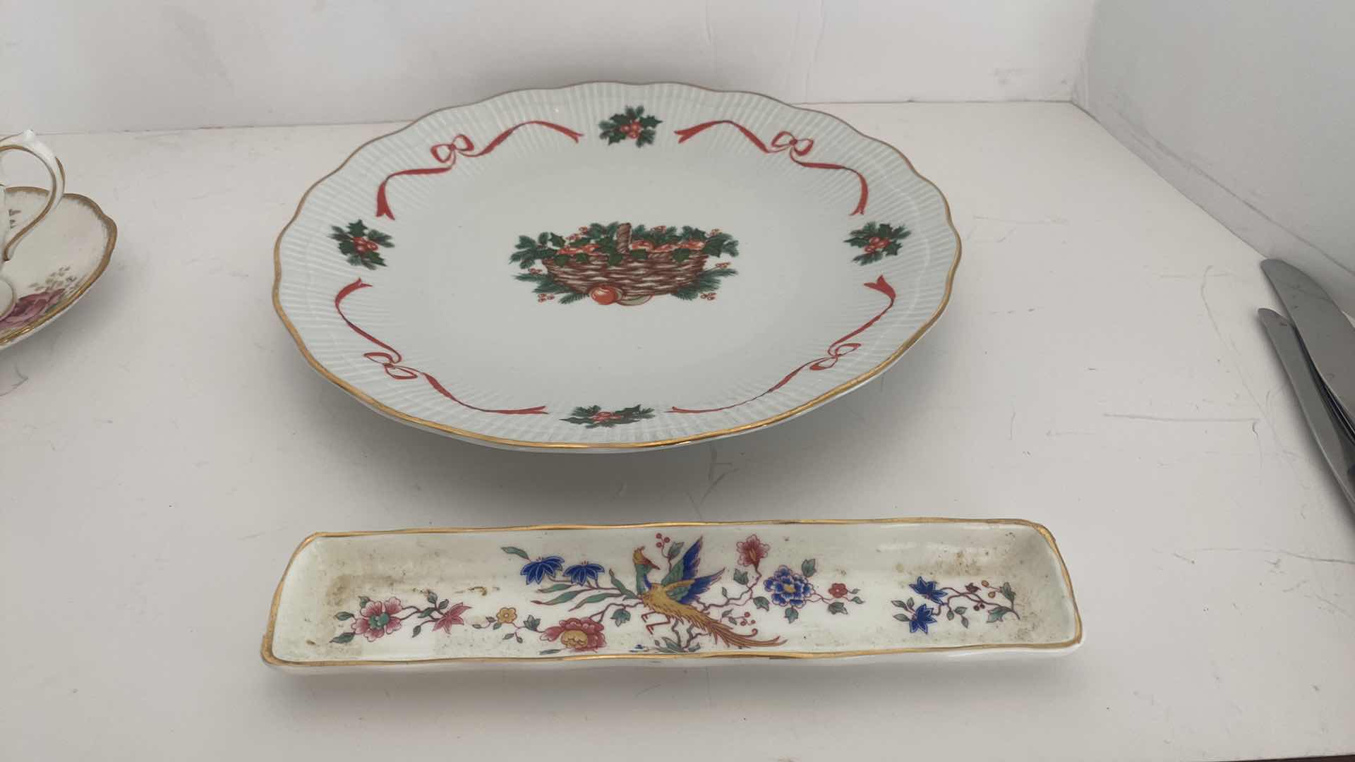 Photo 4 of ROYAL ALBERT “AMERICA BEAUTY” TEA CUP & SAUCER, SOUTHINGTON CHUNA PLATTER & HAMNERSLEY CHINA RECTANGULAR DISH