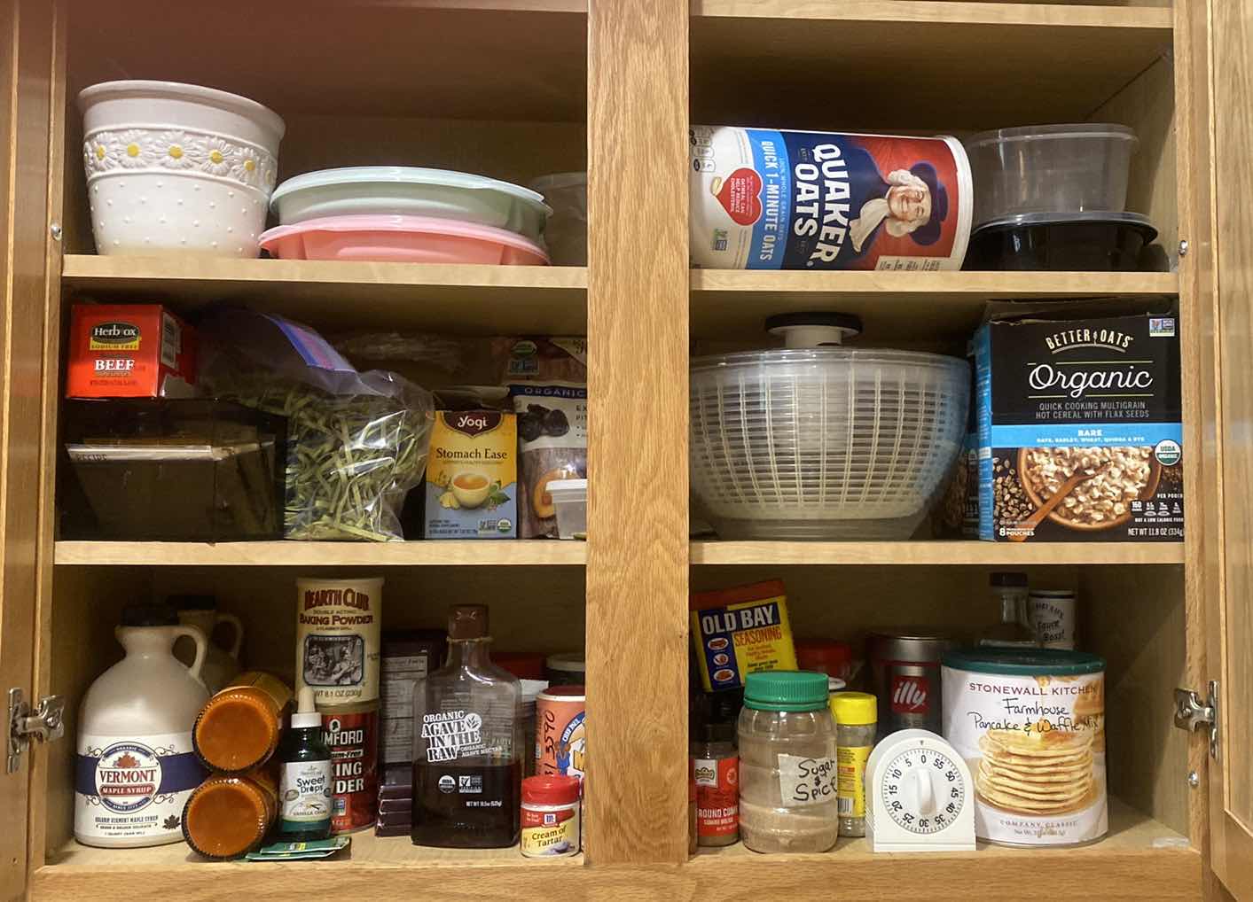 Photo 1 of CONTENTS OF KITCHEN CABINET-SPICES SALAD SPINNER & SUNDRIES