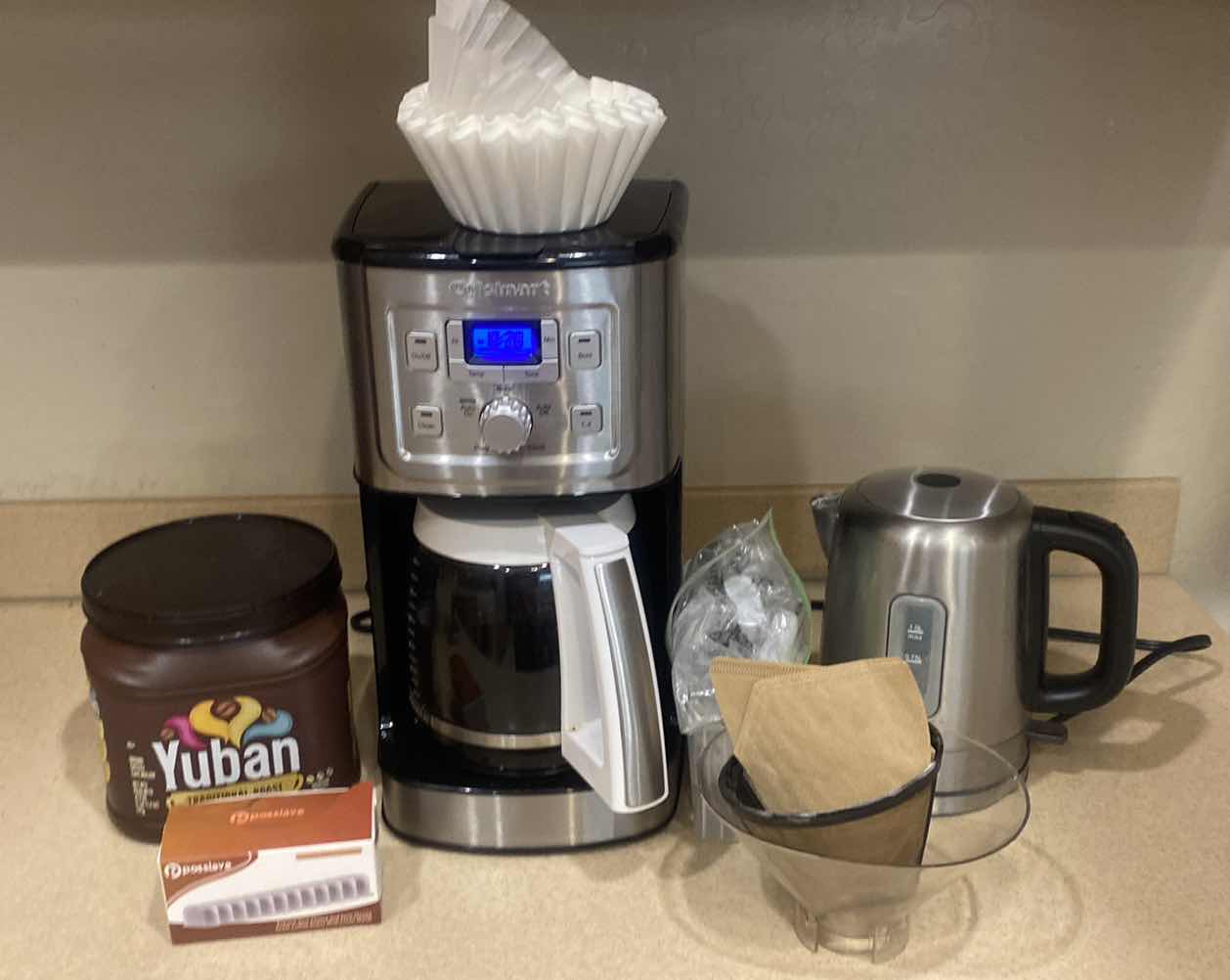 Photo 1 of CUISINART COFFEE POT WITH FTERS YUBAN & ELECTRIC KETTLE