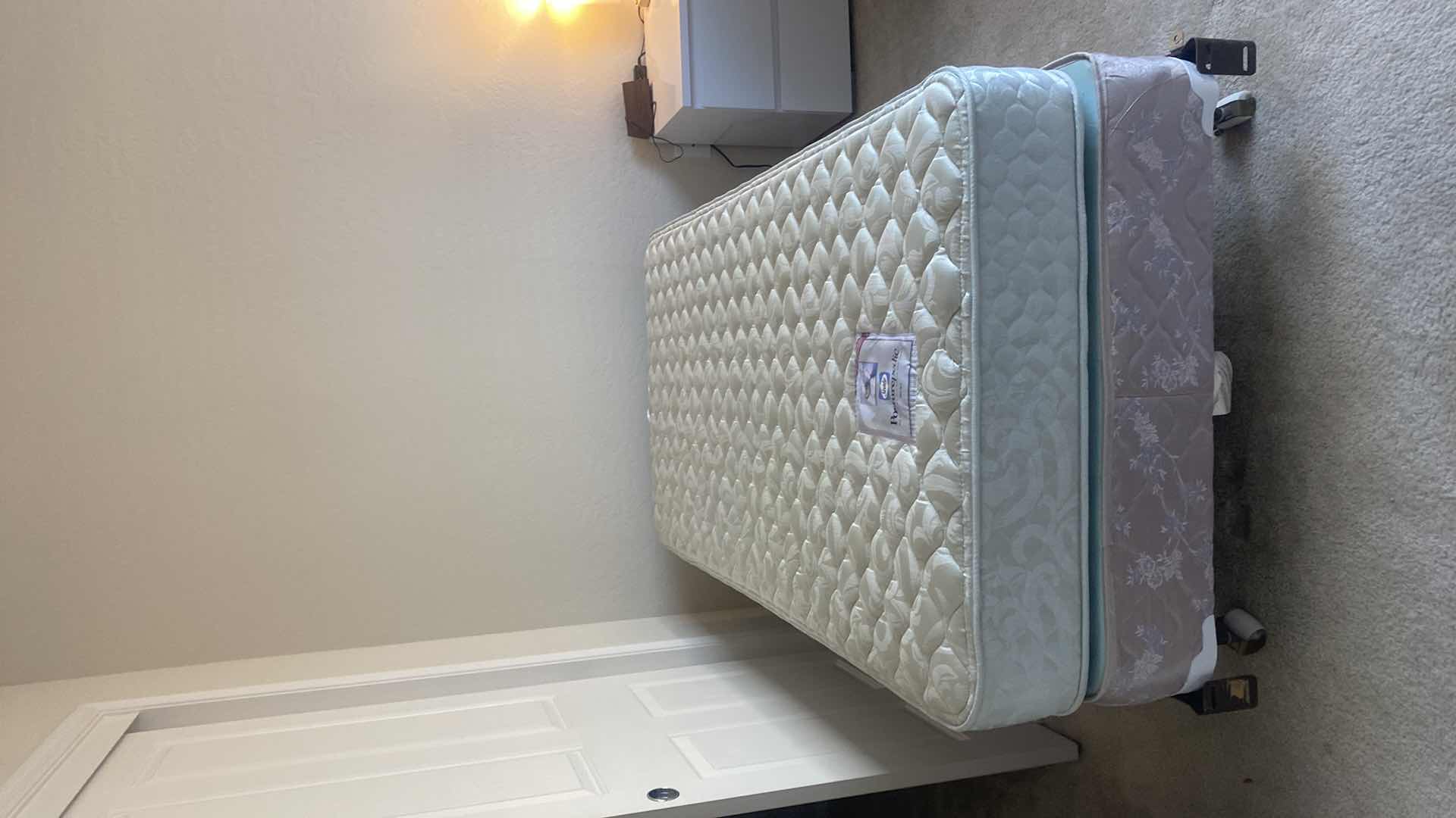 Photo 2 of TWIN SIZE SEALY POSTUREPEDIC MATTRESS BOX SPRINGS & BEDFRAME (2 AVAILABLE EACH SOLD SEPARATELY)  75” x 38” H 7 1/2”