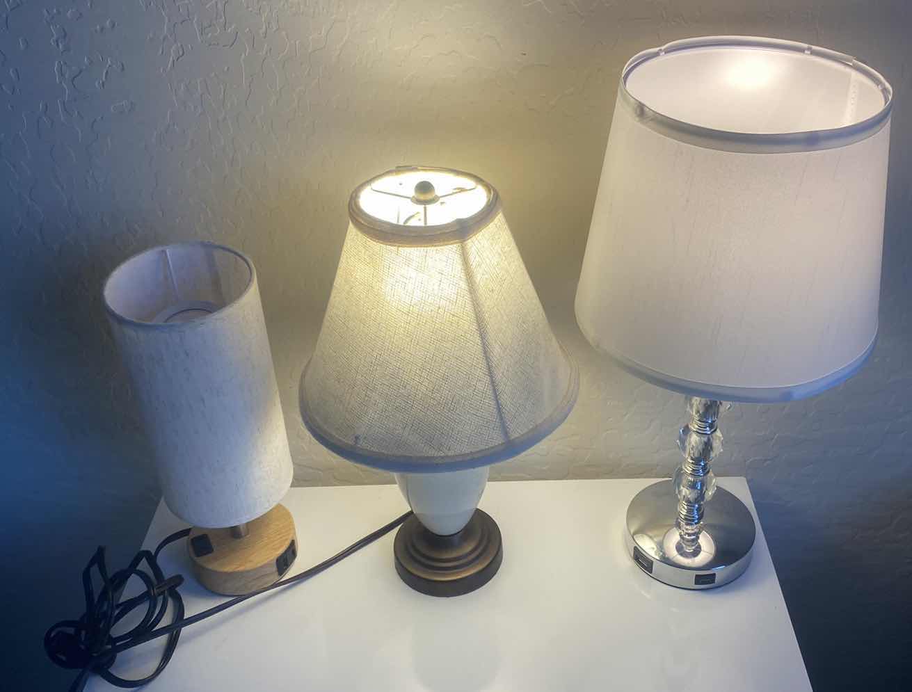 Photo 1 of 3-TOUCH LAMPS 2 WITH USB TALLEST 18”