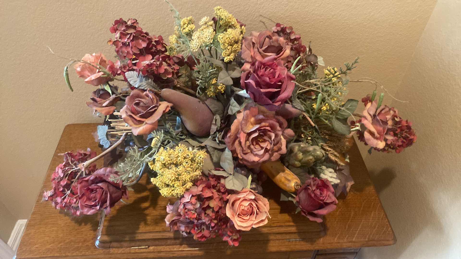 Photo 2 of FALL FAUX FLORAL IN METAL CONTAINER 33” x 17”