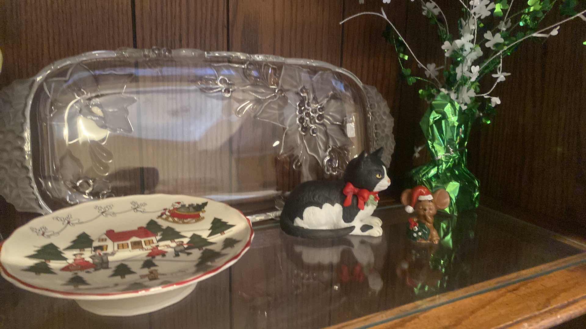 Photo 2 of 8-HOLIDAY PLATTER, STATUES, RAISED BOWL & MORE