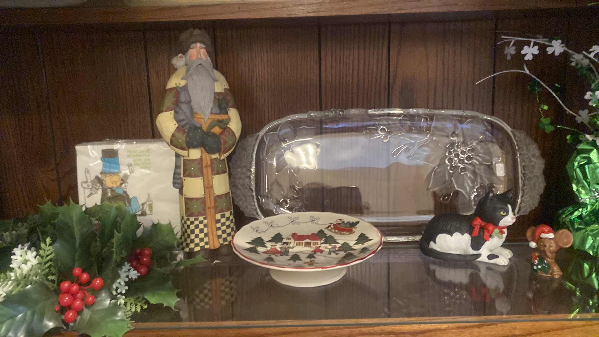 Photo 1 of 8-HOLIDAY PLATTER, STATUES, RAISED BOWL & MORE