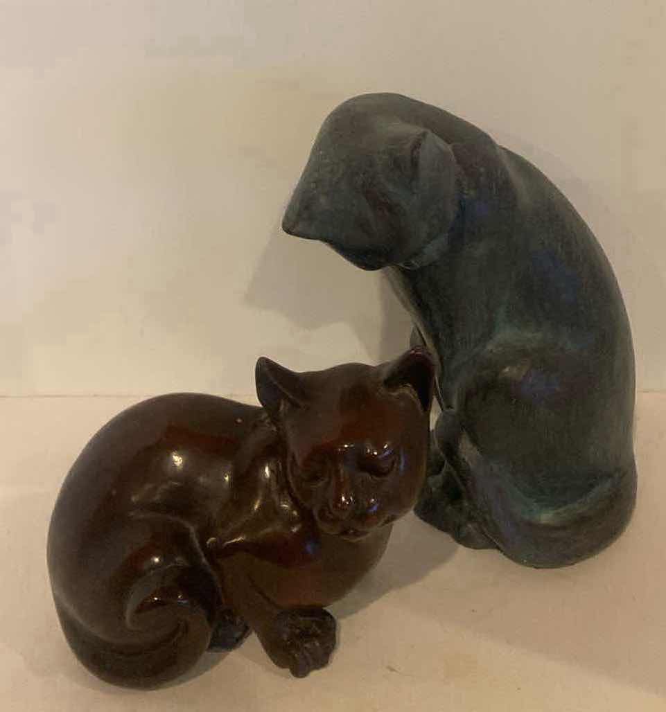 Photo 1 of 2-CERAMIC CAT STATUES H 8 3/4”