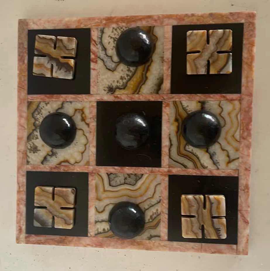 Photo 1 of HAND CARVED STONE GAME BOARD 8”Wx8”H