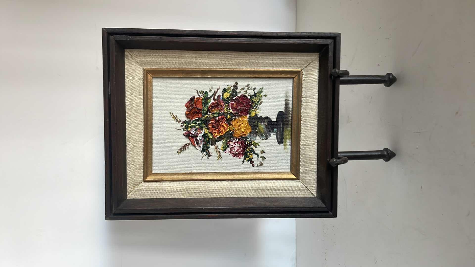 Photo 3 of HAND PAINTED FLORAL ARTWORK 10”H