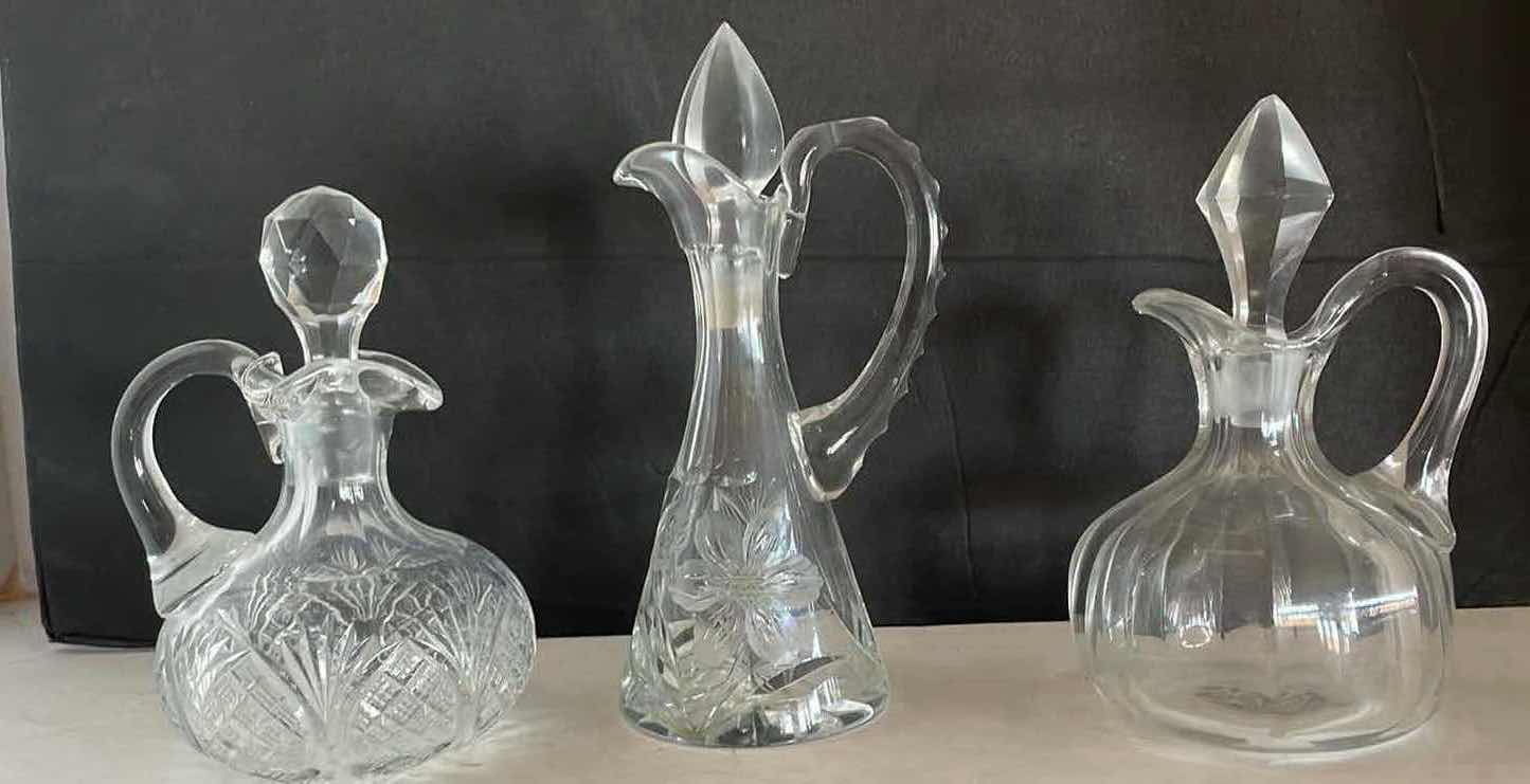 Photo 1 of CRYSTAL JARS WITH DECORATIVE STOPPERS 6”H