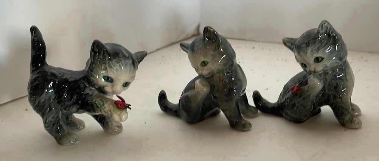 Photo 1 of  GOEBEL KITTEN LADYBUG FIGURINES 2”