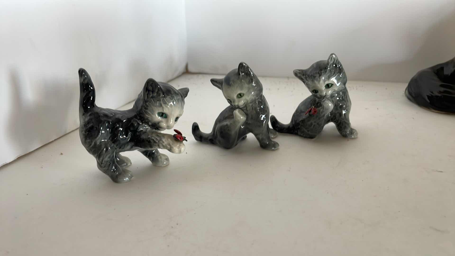 Photo 2 of  GOEBEL KITTEN LADYBUG FIGURINES 2”